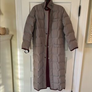Women's Gray Long Puffer Coat